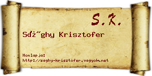 Sághy Krisztofer névjegykártya
